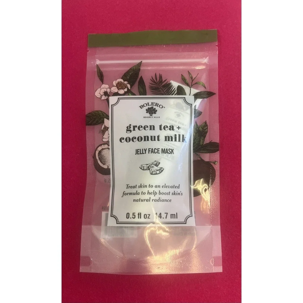New 1 Package Of Bolero Green Tea & Coconut Milk Jelly Facial Mask‎ 0.5 Fl Oz